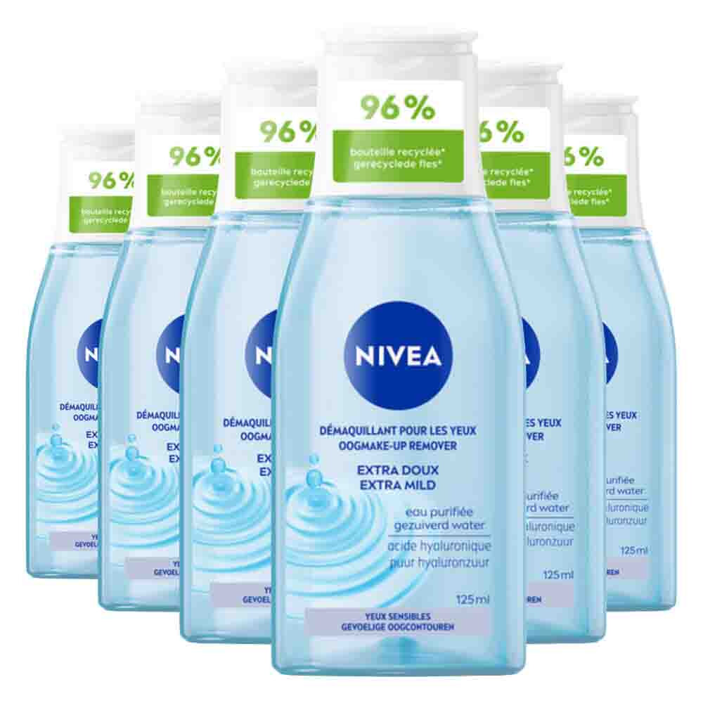 6x NIVEA Oogmake-upremover Extra Milde 125 ml