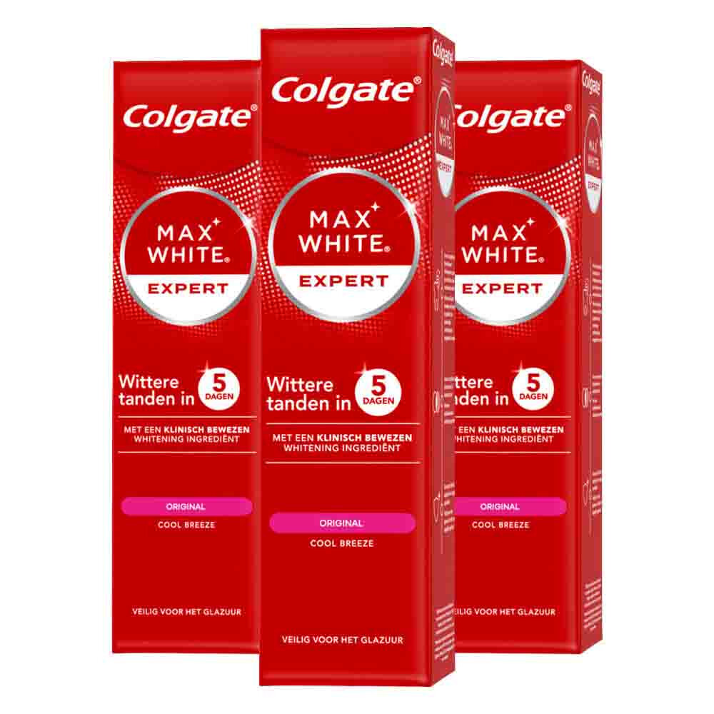 3x Colgate Tandpasta Max White Expert Original 75 ml