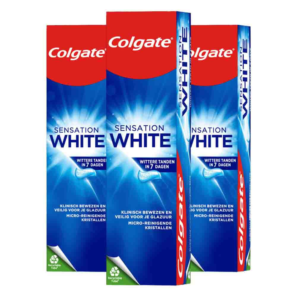 3x Colgate Tandpasta Sensation White 75 ml