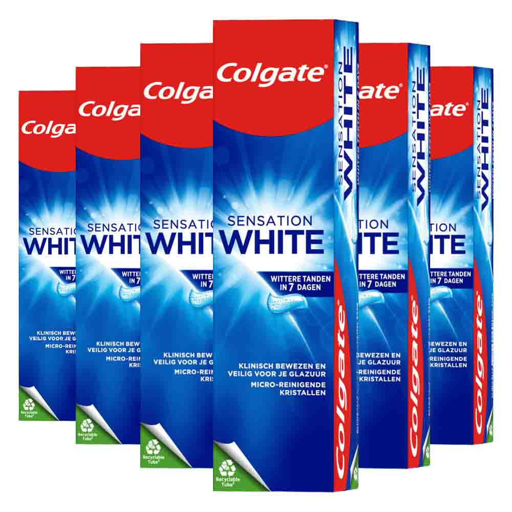 6x Colgate Tandpasta Sensation White 75 ml