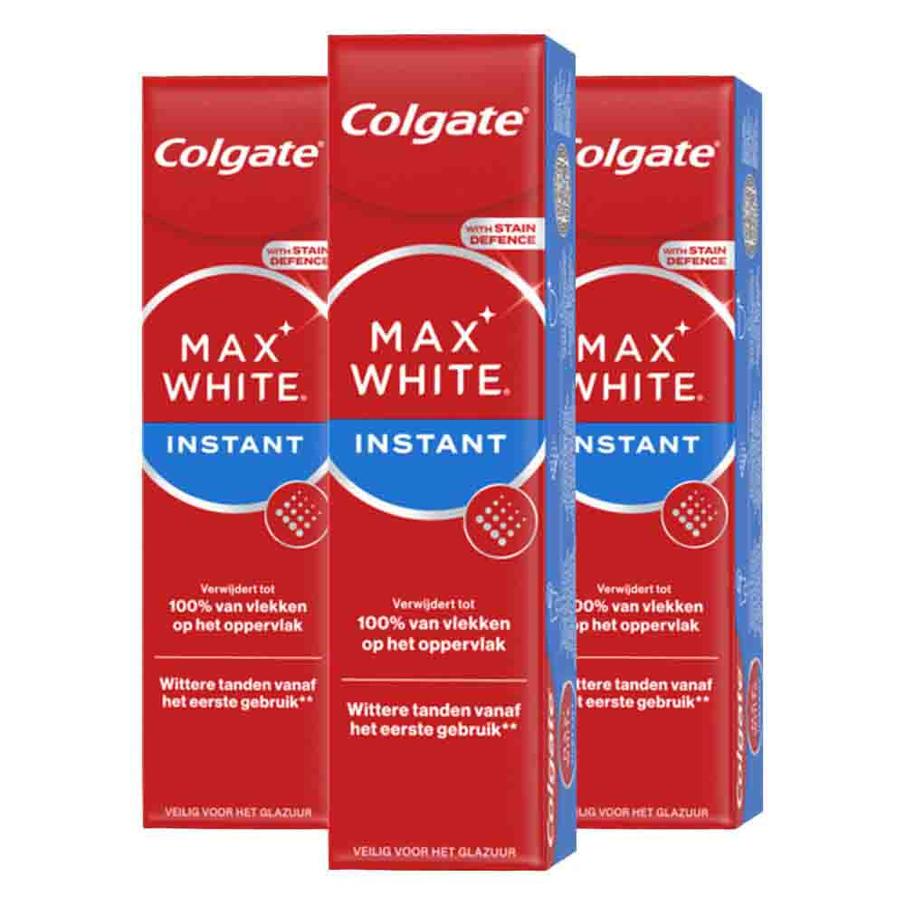 3x Colgate Tandpasta Max White Instant 75 ml