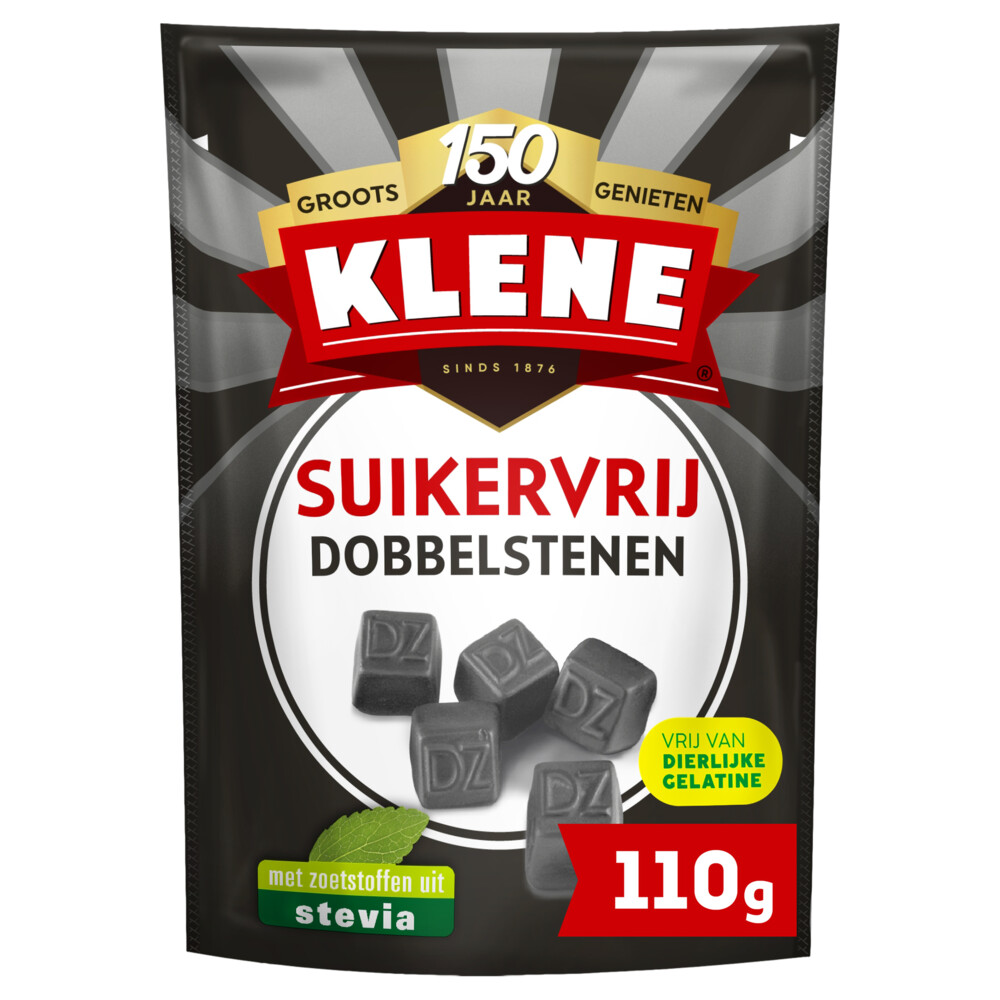 12x Klene Dubbelzout Dobbelstenen Suikervrij 110 gr