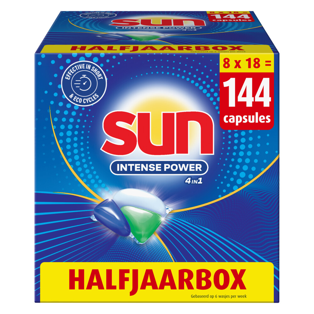 8x Sun Intense Power 4 in 1 Vaatwastabletten 18 stuks