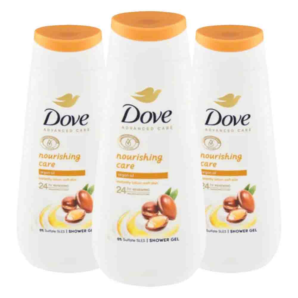 3x Dove Shower Gel Advanced Care Nourishing Care 225 ml