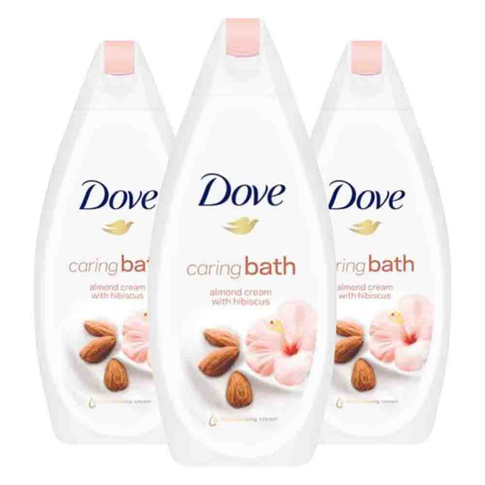 3x Dove Badcrème Amandelmelk & Hibiscus 450 ml