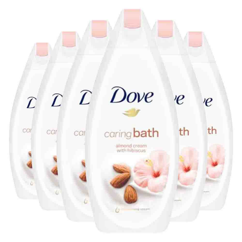 6x Dove Badcrème Amandelmelk & Hibiscus 450 ml