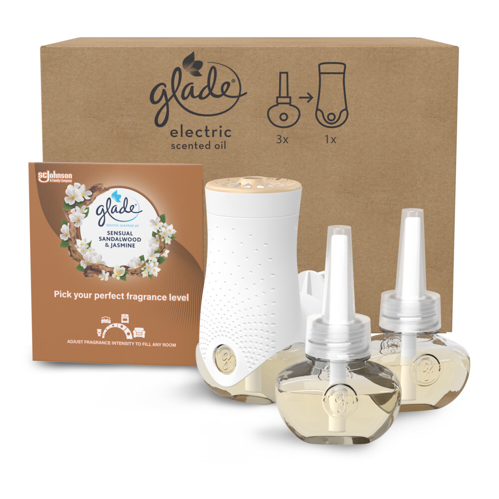 Glade Electric Scented Oils + Navulling Sensual Sandalwood & Jasmine 3 x 20 ml