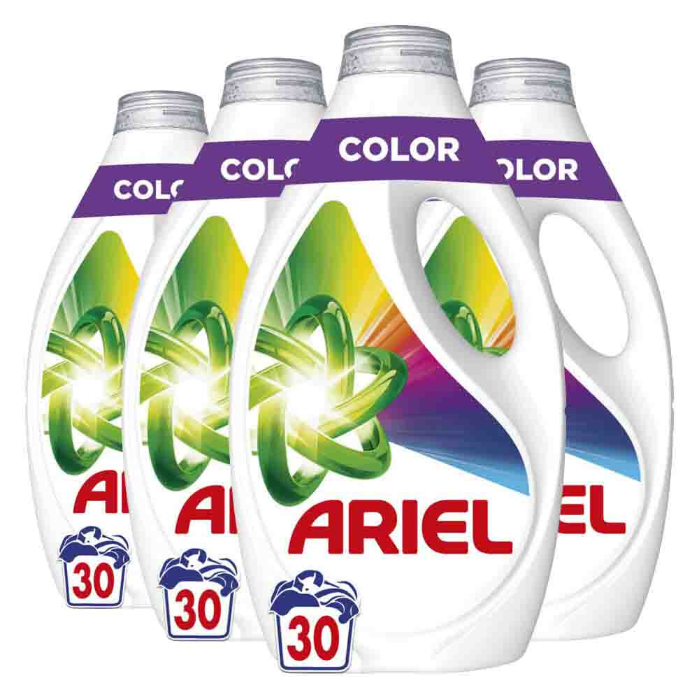 4x Ariel Vloeibaar Wasmiddel Color 30 Wasbeurten 1350 ml