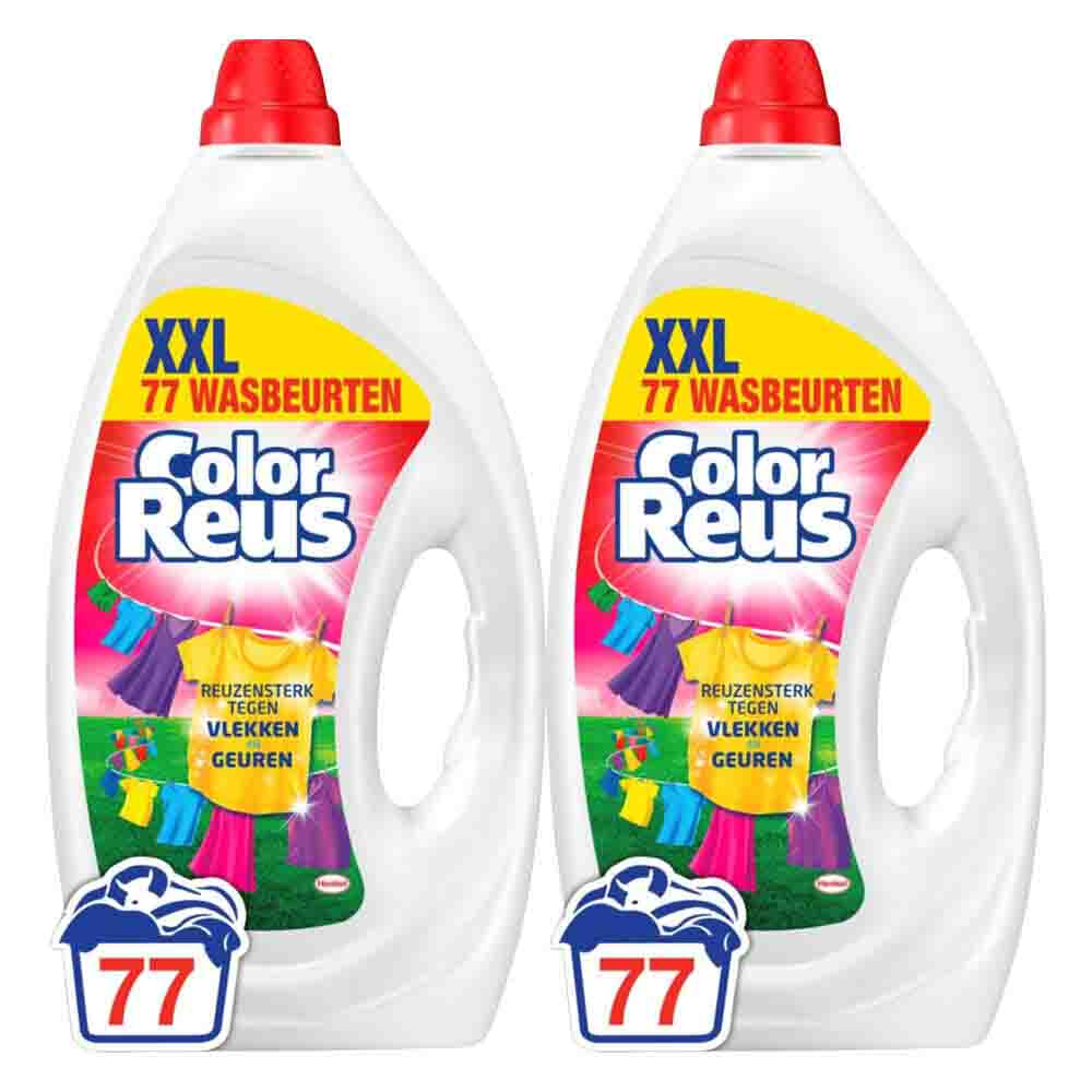 2x Witte Reus Wasmiddel Color Reus Gel 77 Wasbeurten 3,465 liter