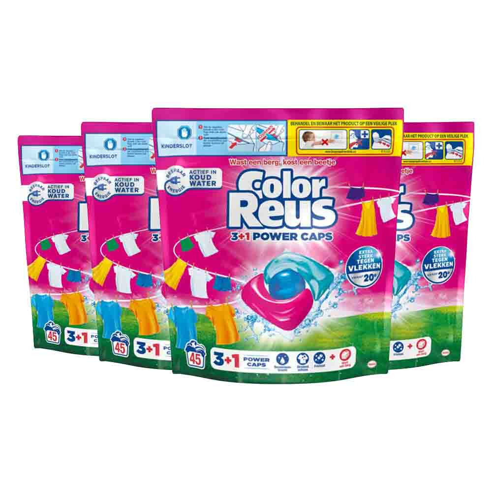 4x Witte Reus Wasmiddelcapsules 3+1 Power Caps Kleur 45 stuks