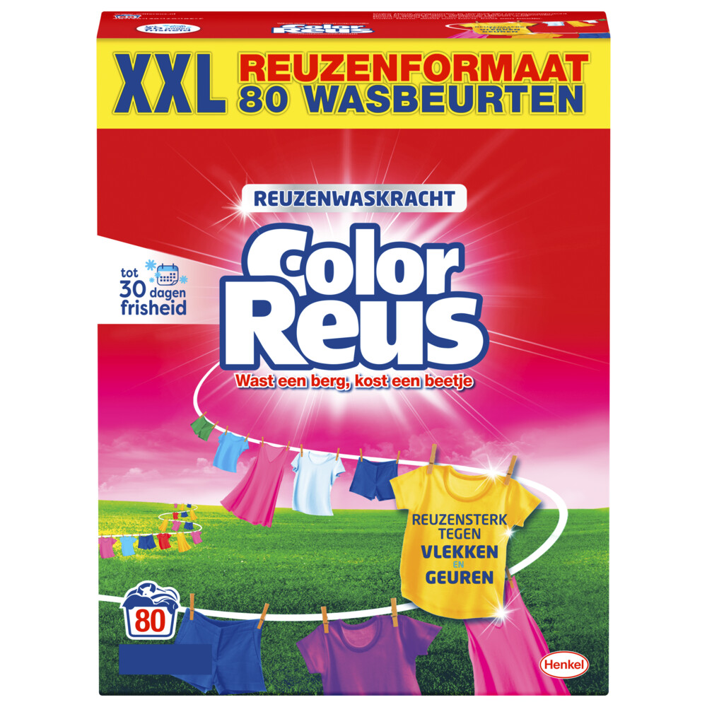 Witte Reus Wasmiddel Poeder Gekleurde Was 80 Wasbeurten 4 kg