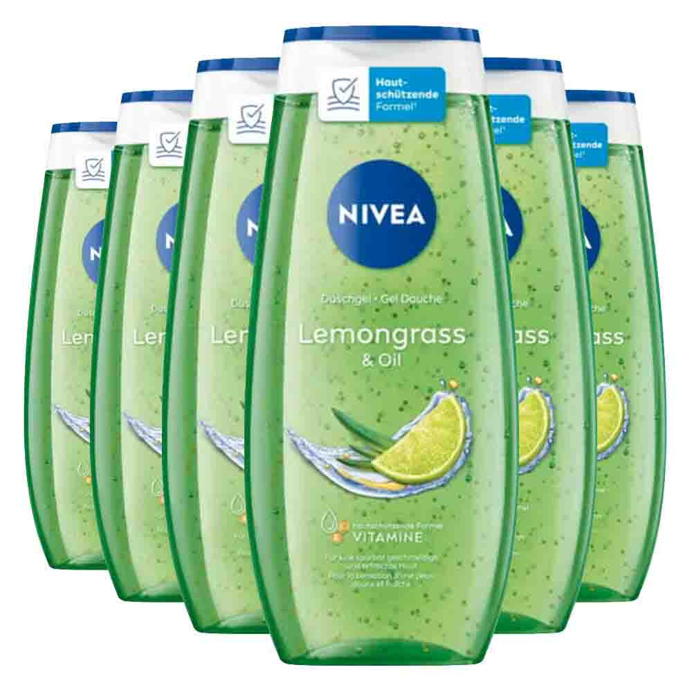 6x NIVEA Douchegel Lemongrass & Oil 250 ml