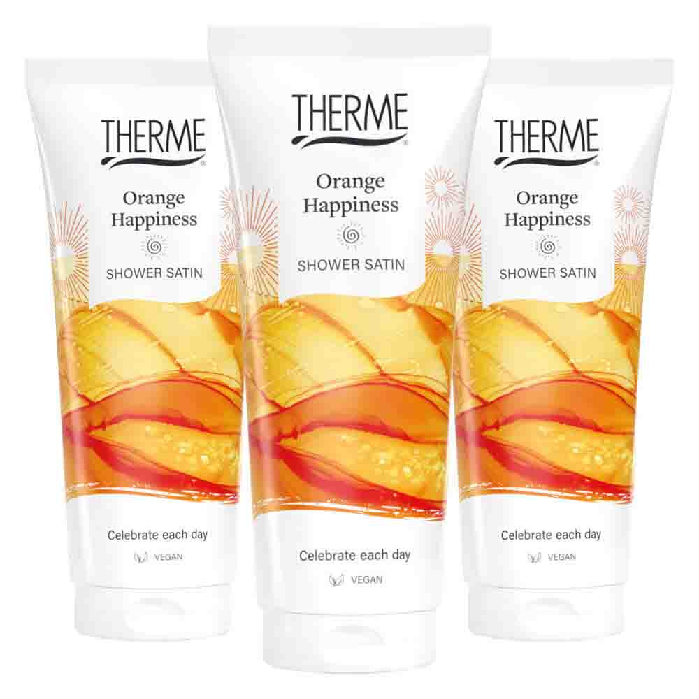 3x Therme Orange Happiness Shower Satin 200 ml
