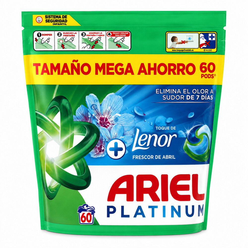 Ariel Wasmiddel Platinum Touch Of Lenor April Freshness 60 stuks