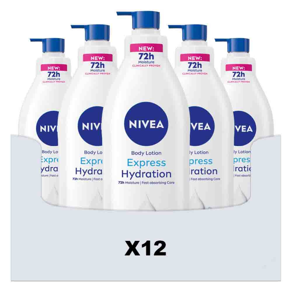 12x NIVEA Bodylotion Pump Express Hydration 400 ml
