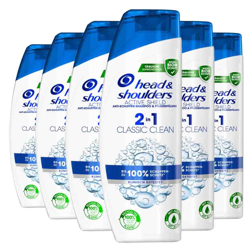 6x Head & Shoulders Shampoo & Conditioner Classic Clean 625 ml