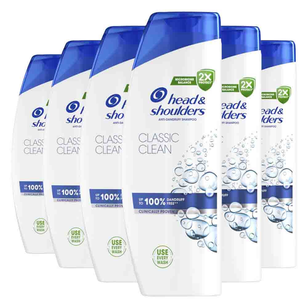 6x Head & Shoulders Shampoo Classic Clean 500 ml
