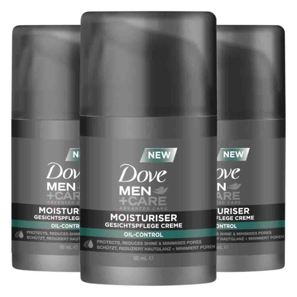 3x Dove Men+ Care Day Cream Moisturiser Oil Control 50 ml