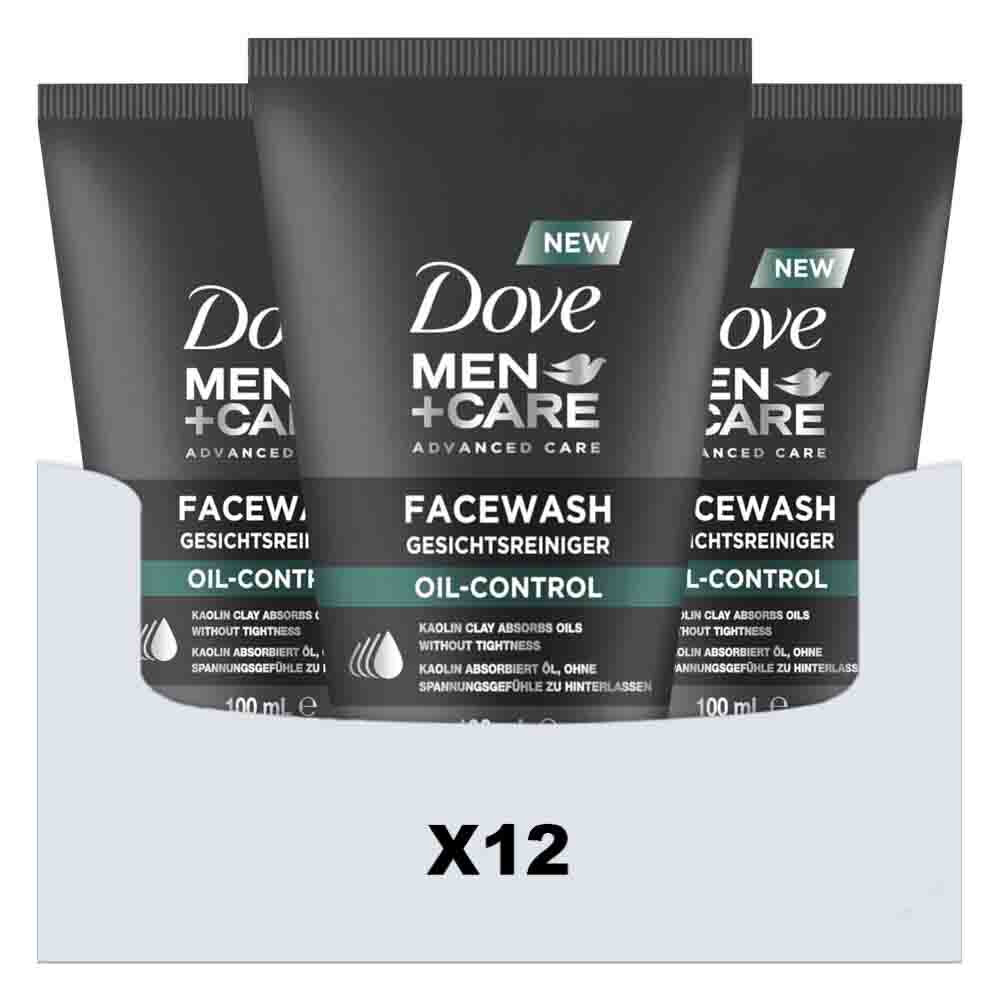 12x Dove Men+ Care Advanced Face Wash Oil Control 100 ml
