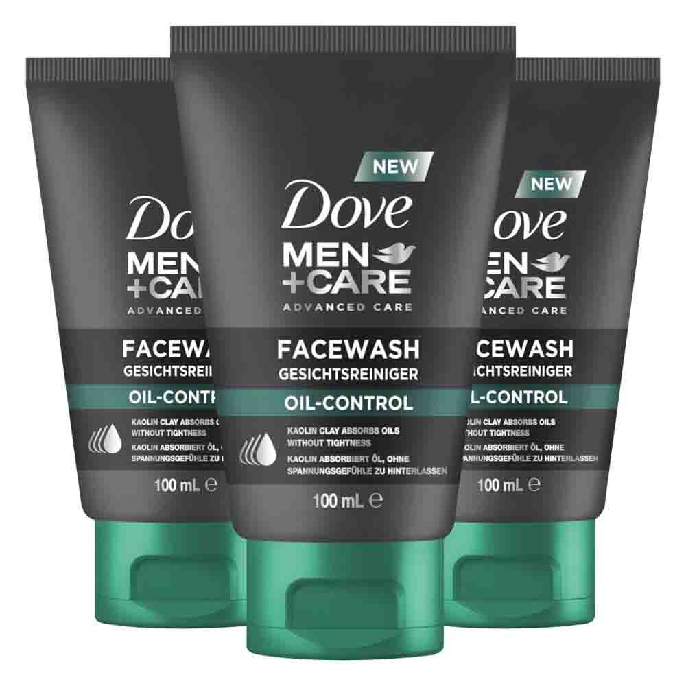 3x Dove Men+ Care Advanced Face Wash Oil Control 100 ml