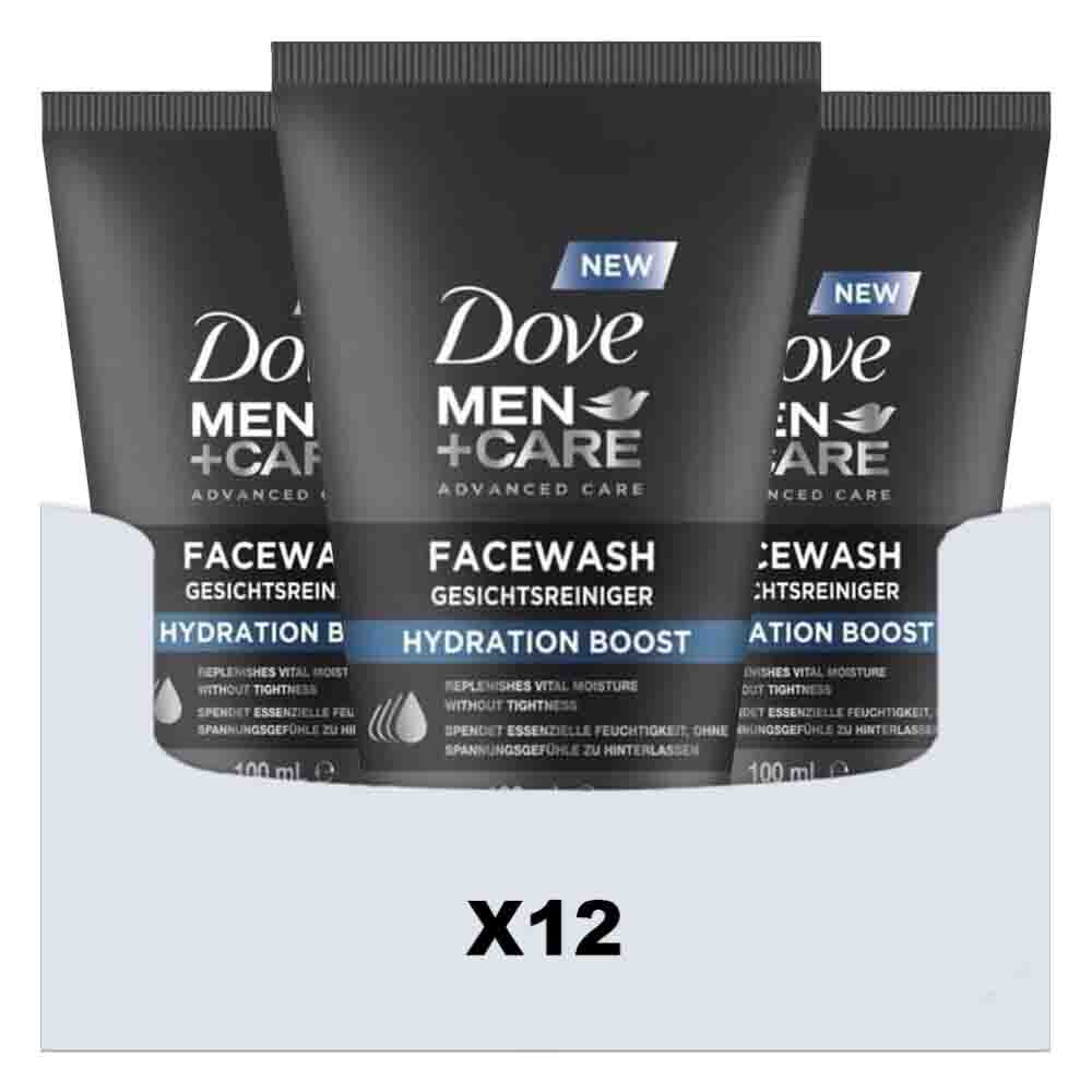 12x Dove Men+ Care Advanced Face Wash Hydration Boost 100 ml