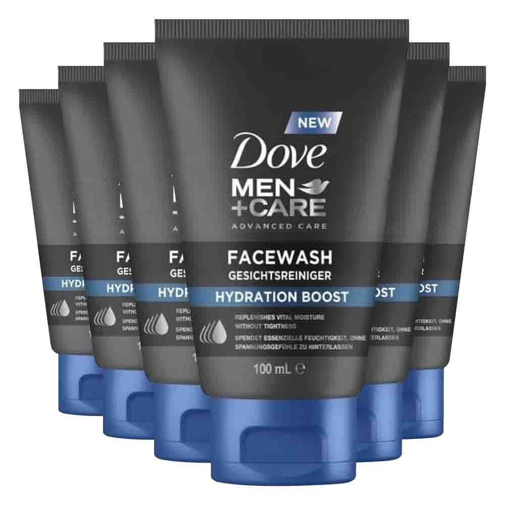 6x Dove Men+ Care Advanced Face Wash Hydration Boost 100 ml