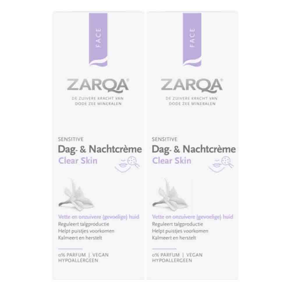 2x Zarqa Clear Skin Dag- en Nachtcrème 75 ml