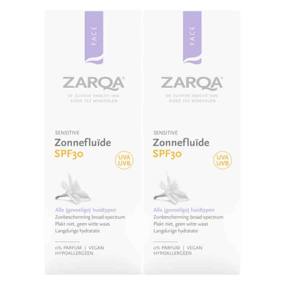 2x Zarqa Sensitive Zonnefluïde SPF 30 50 ml
