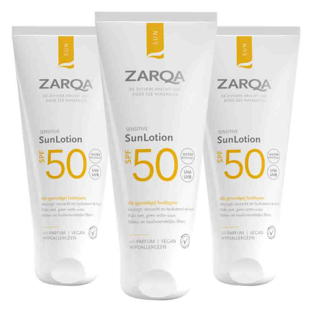 3x Zarqa Sun SunLotion SPF 50 200 ml