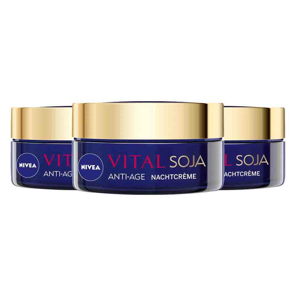3x NIVEA Nachtcrème Soja Anti-Age 50 ml