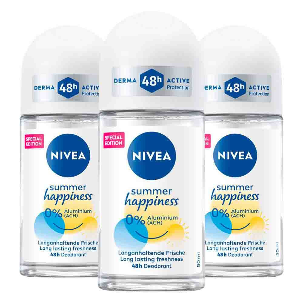 3x NIVEA Deodorant Roller Summer Happiness 50 ml