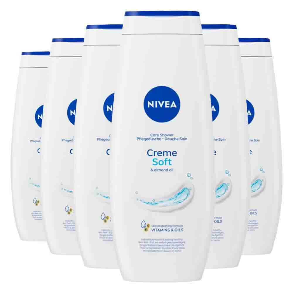 6x NIVEA Badcrème Creme Soft 650 ml