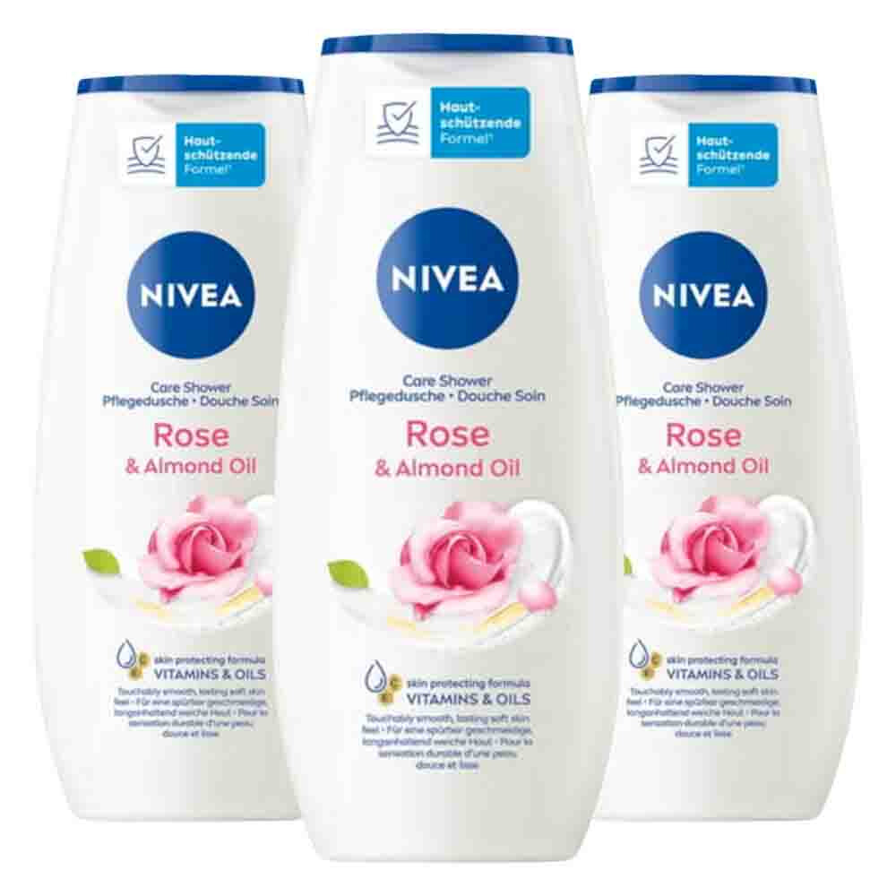 3x NIVEA Douchegel Rose & Almond Oil 250 ml
