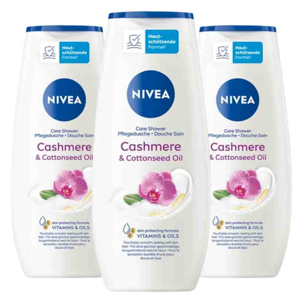 3x NIVEA Douchecrème Cashmere & Cotton Seed Oil 250 ml