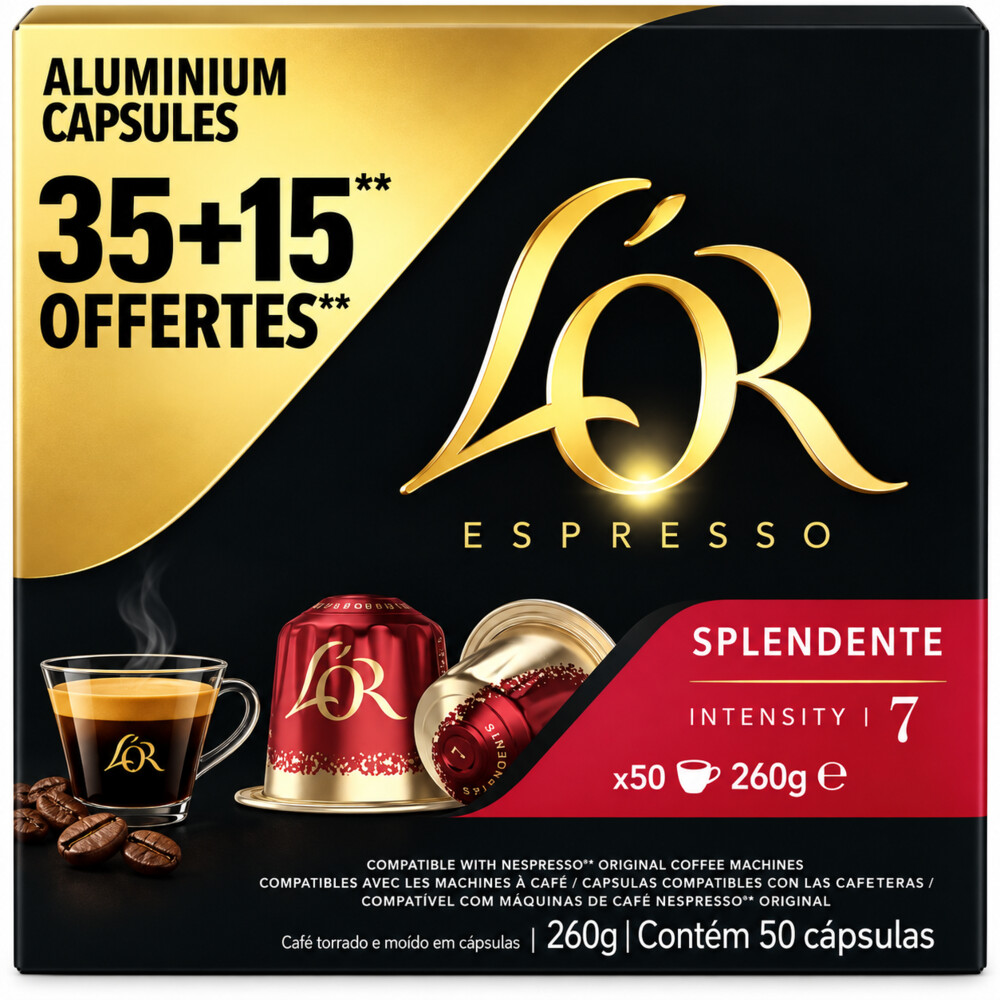 L'OR Espresso Koffiecups Splendente 35+15 stuks