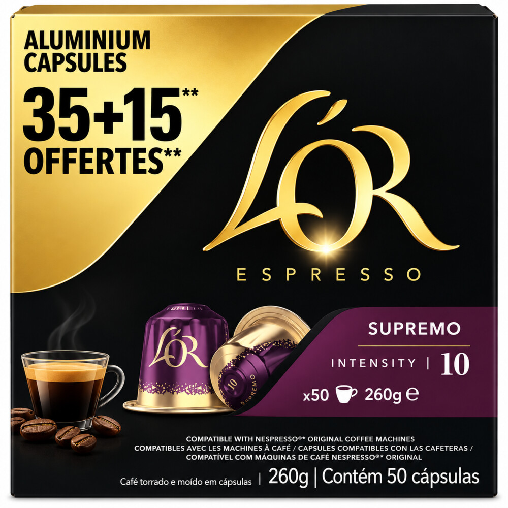 L'OR Espresso Koffiecups Supremo 35+15 stuks