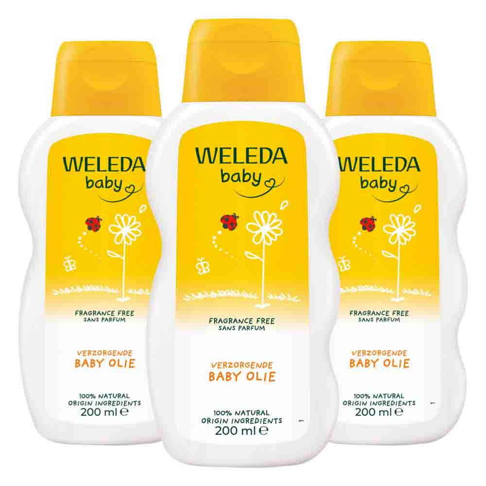 3x WELEDA Baby Calendula Verzorgende Olie 200 ml