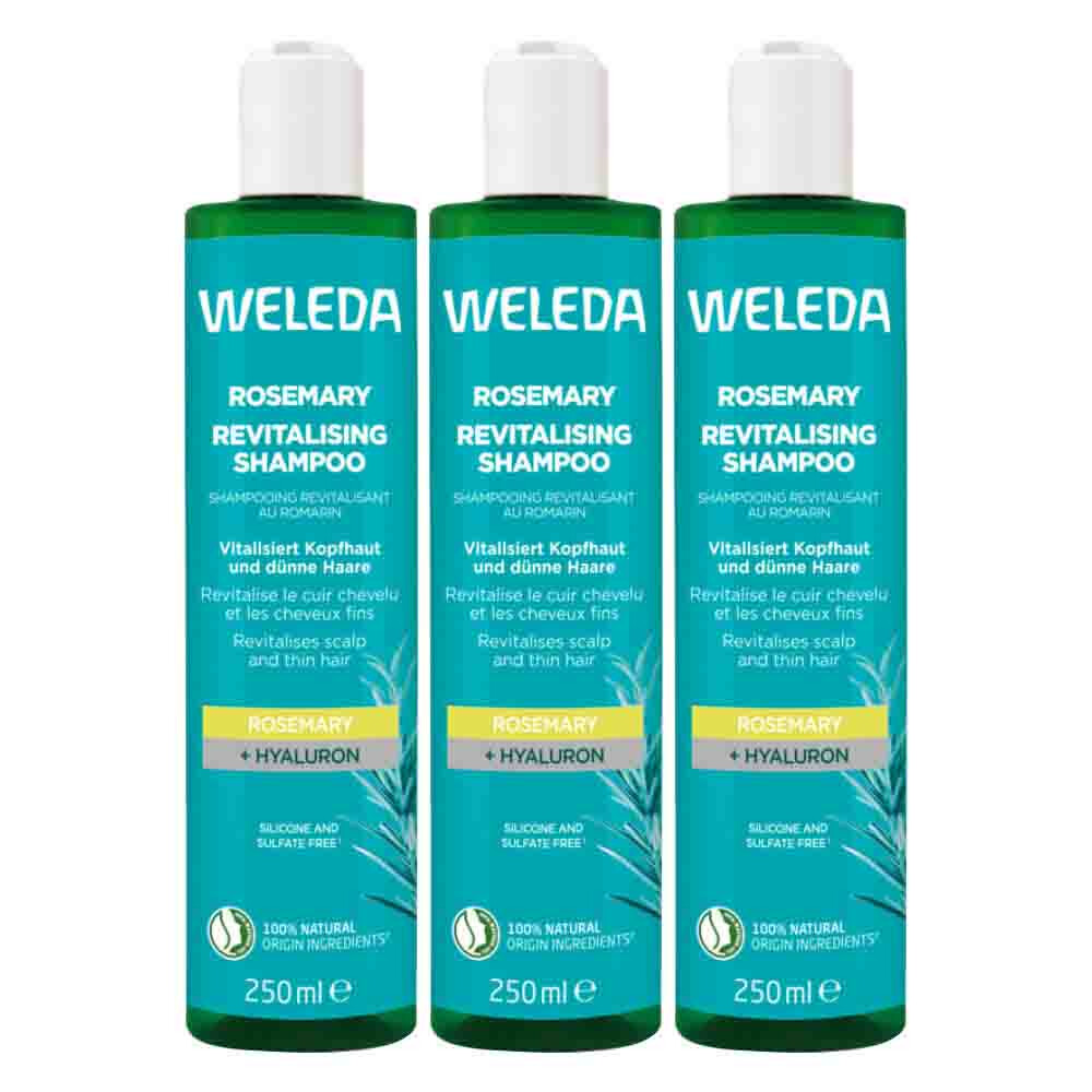 3x WELEDA Rozemarijn Revitaliserende Shampoo 250 ml