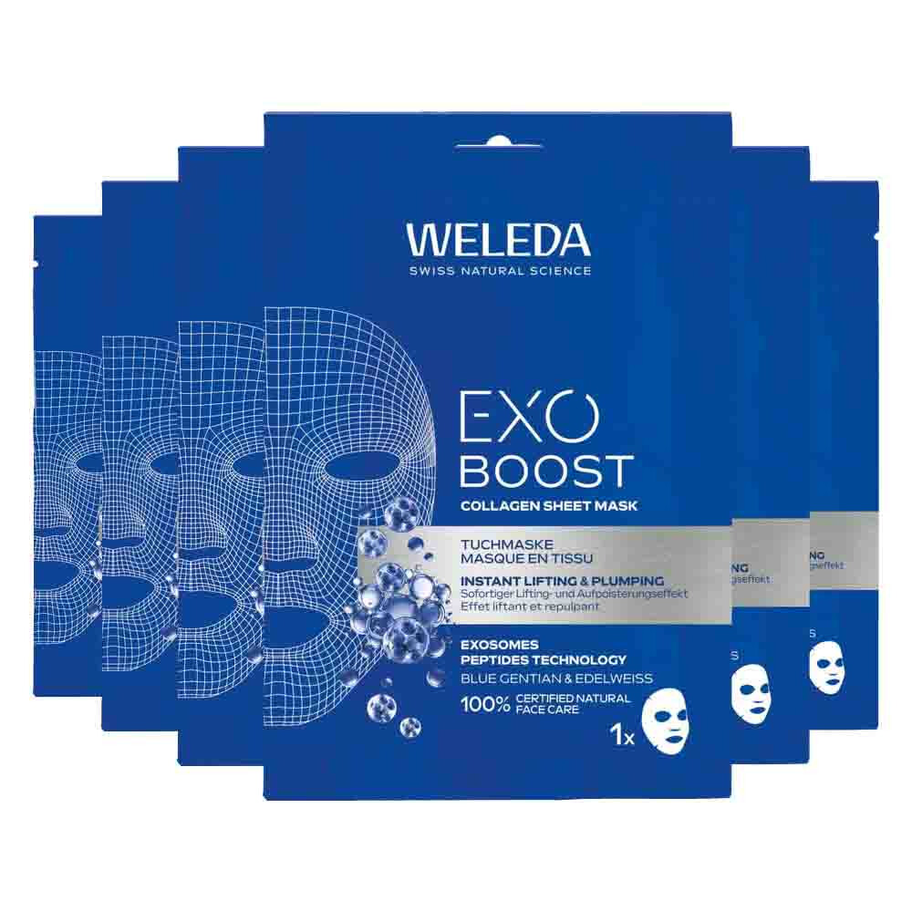 6x WELEDA Exo Boost Collagen Sheet Mask