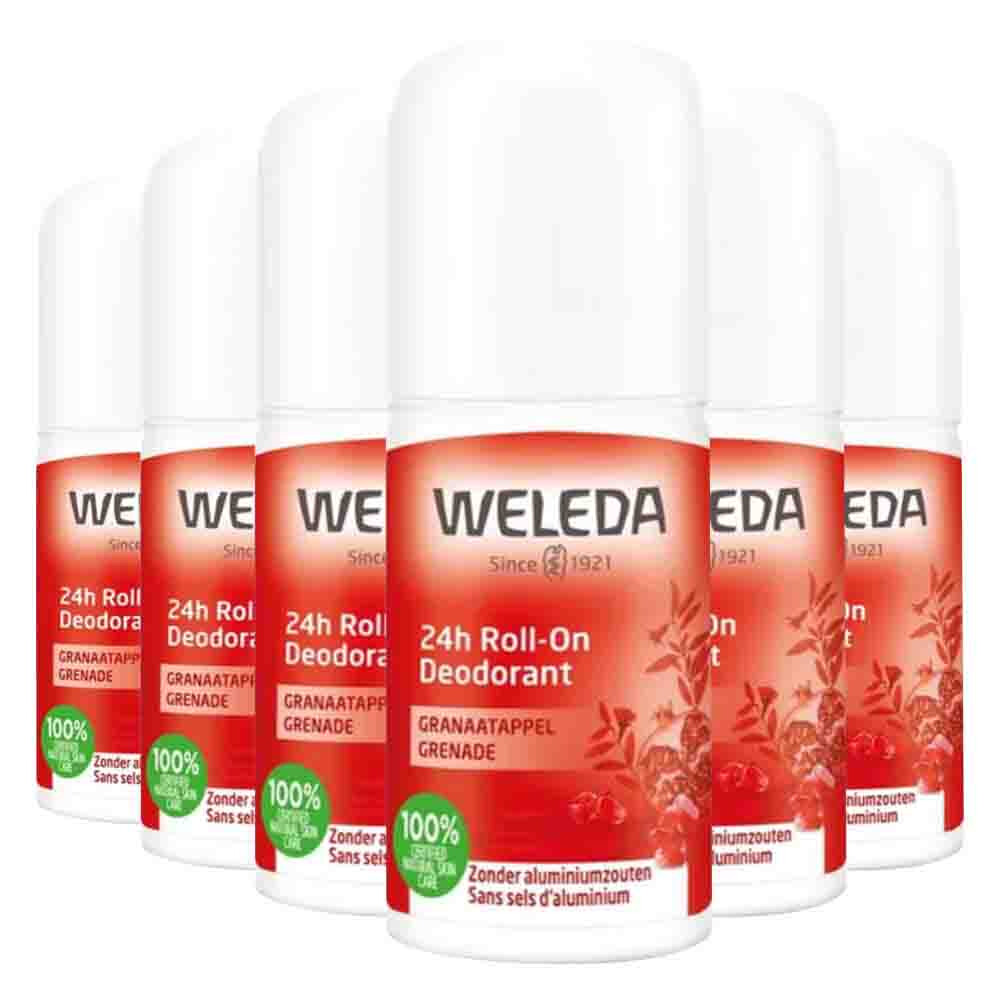 6x WELEDA 24h Roll-On Deodorant Granaatappel 50 ml
