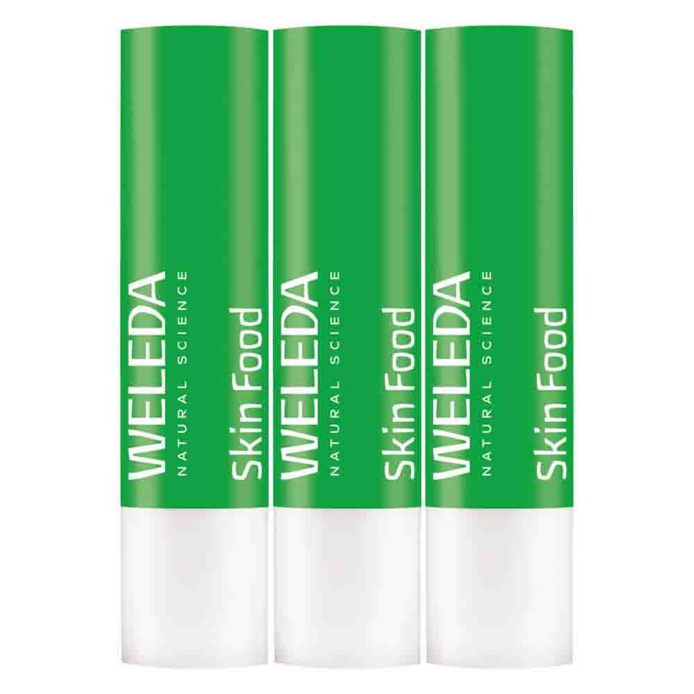 3x WELEDA Skin Food Lipbalm Stick 4,8 gr