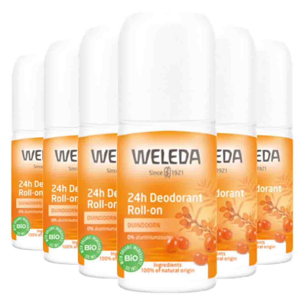 6x WELEDA 24h Roll-On Deodorant Duindoorn 50 ml