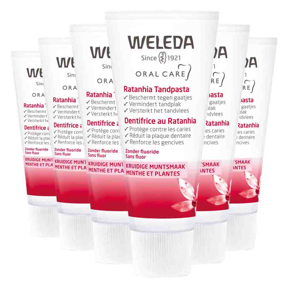 6x WELEDA Tandpasta Ratanhia 75 ml