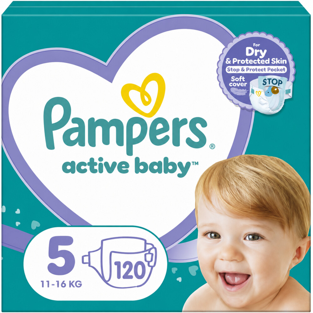 2x Pampers Active Baby Luiers Maat 5 (11-16kg) 60 stuks