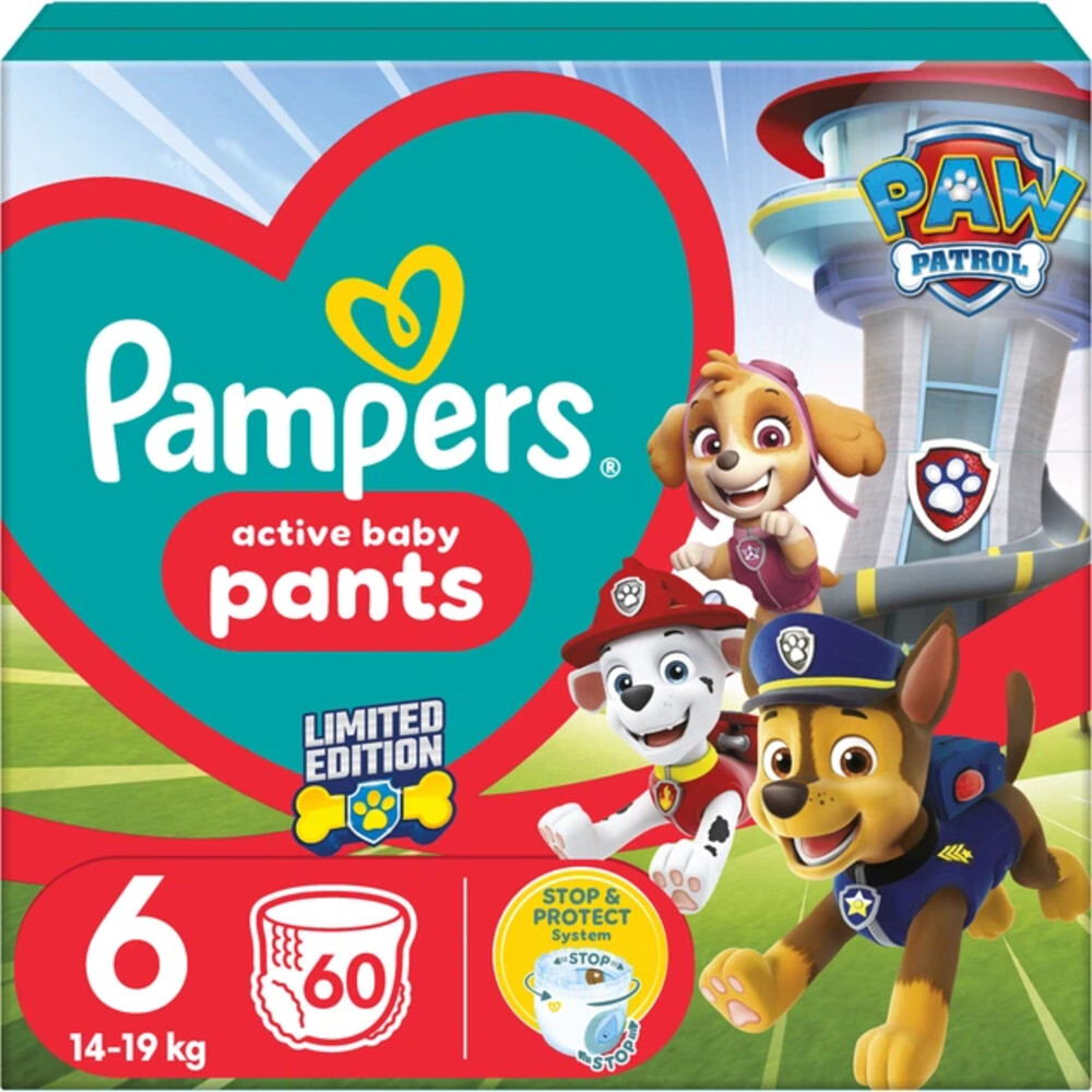Pampers Active Baby Luierbroekjes Paw Patrol Maat 6 (14-19kg) 60 stuks