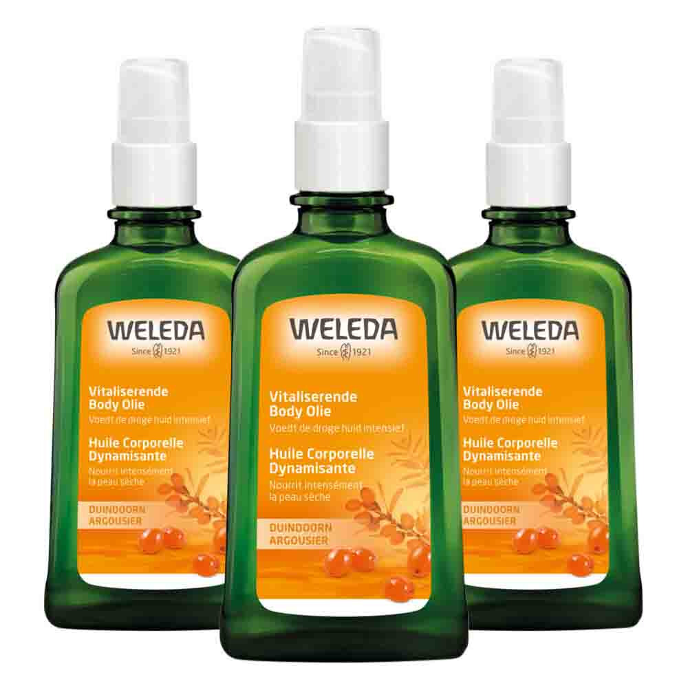 3x WELEDA Duindoorn Vitaliserende Body Olie 100 ml