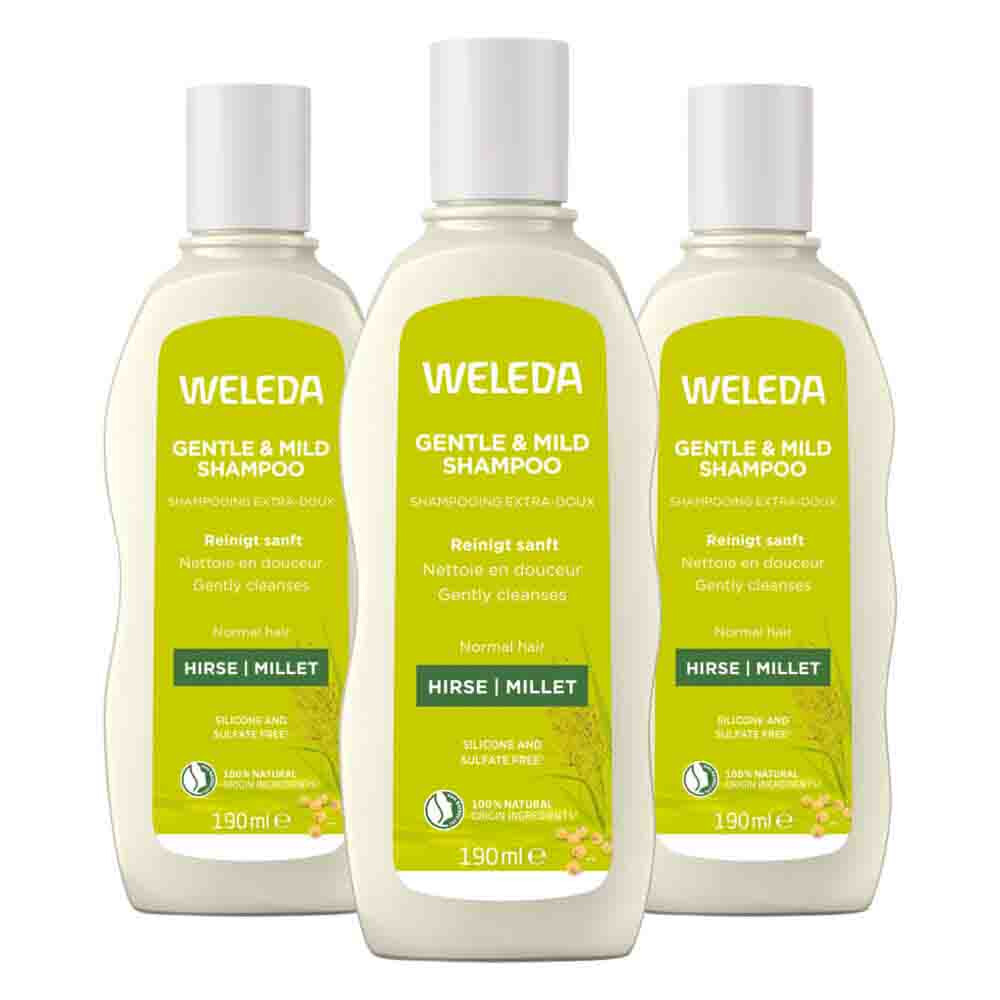 Weleda 3x Pluimgierst Milde Shampoo 190 ml - 3 stuks