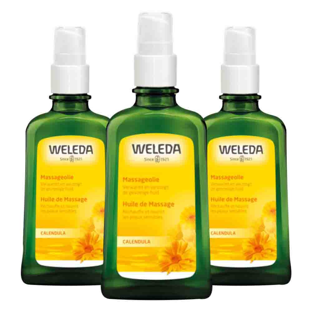 3x WELEDA Calendula Massageolie 100 ml