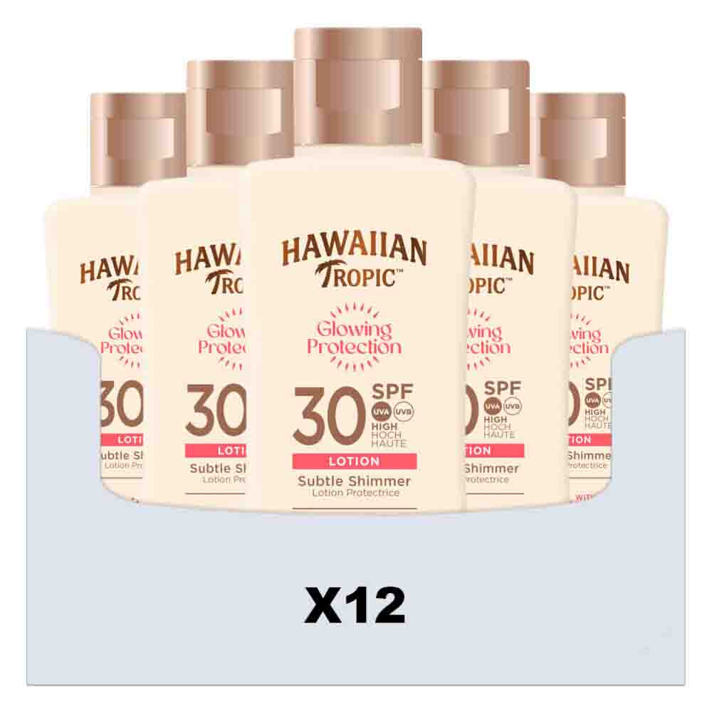12x Hawaiian Tropic Glowing Protection Lotion SPF 30 75 ml