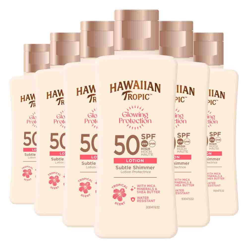 6x Hawaiian Tropic Glowing Protection Lotion SPF 50 75 ml